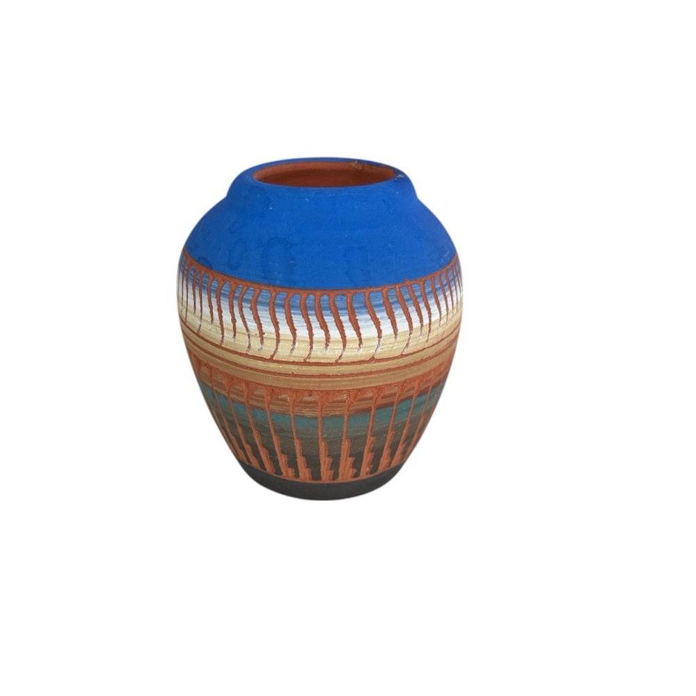 Handcrafted Dine (Navajo) Red Clay Etched Vase
Signed
